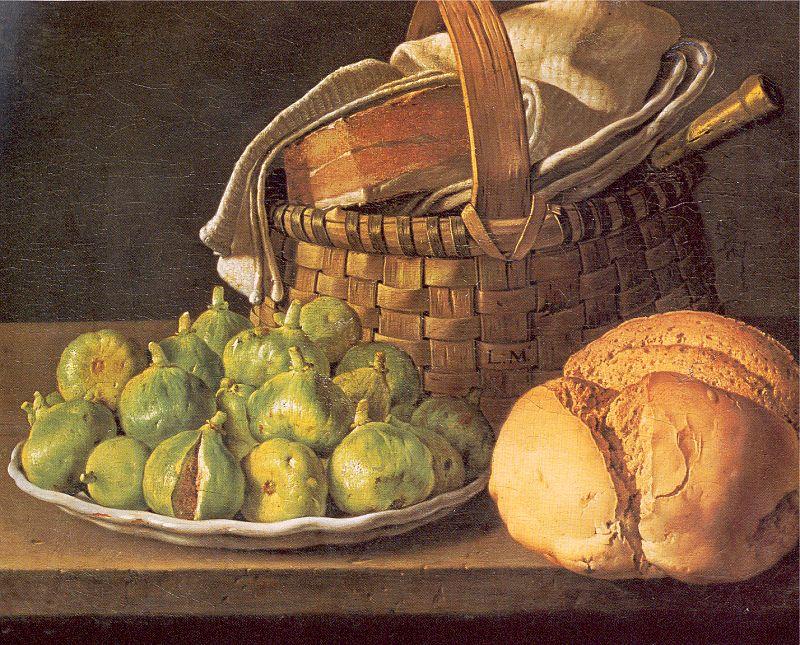 Melendez, Luis Eugenio Still-Life with Figs Sweden oil painting art